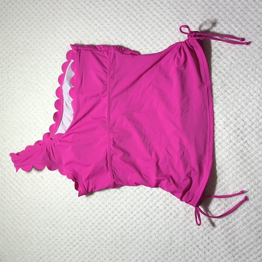 Cupshe Rose Red Twilight One Shoulder Tankini Top - Picture 4 of 5